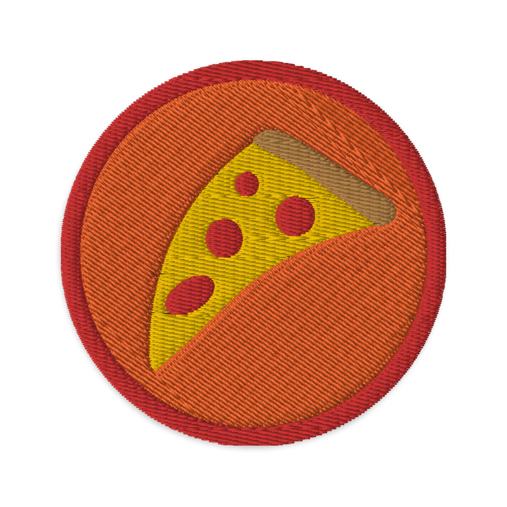 Pizza embroidered iron on patch, Food lover sew on patch, Fun applique